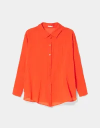 Oversize-Langarmhemd im rustikalen Look